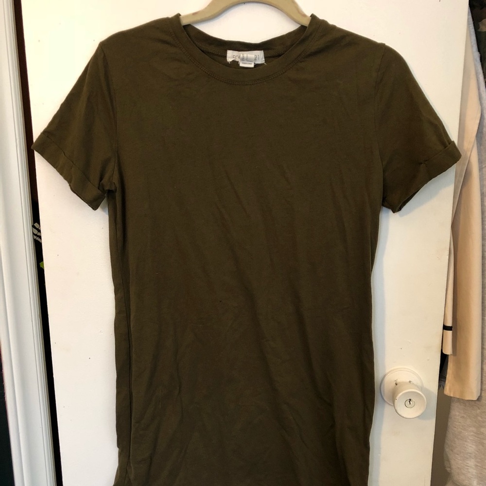 Olive green t shirt dress
